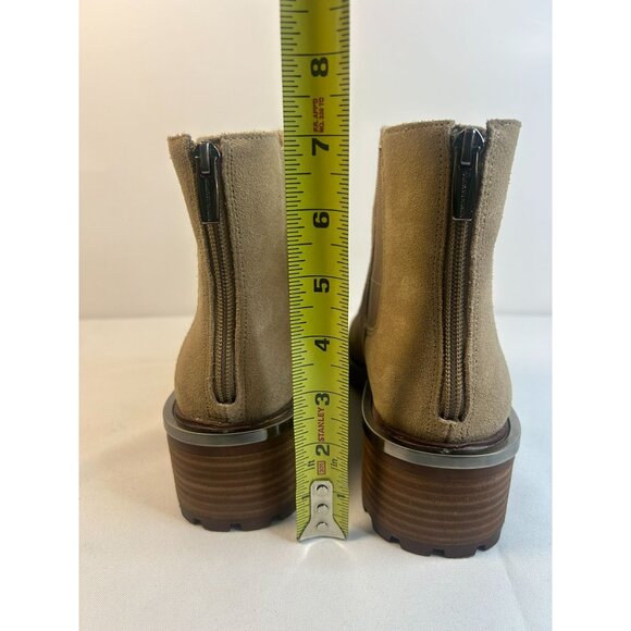 Vince Camuto Kelivena Suede Chelsea Boots Taupe Womens 9W Chunky Lug Sole Block - Picture 9 of 14